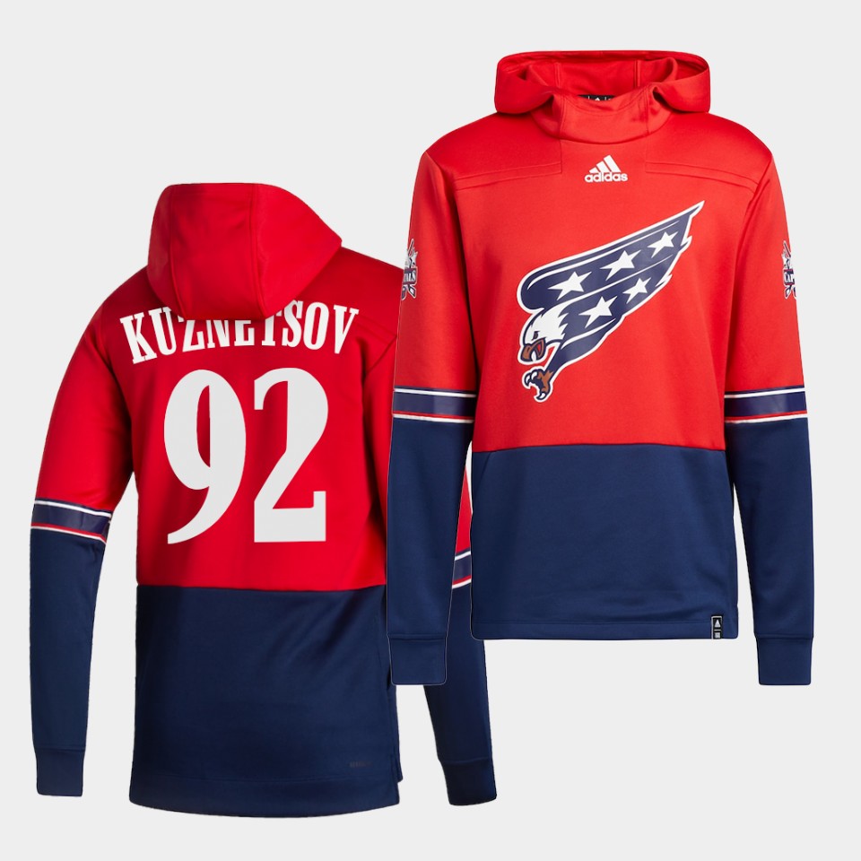 Men Washington Capitals #92 Kuznetsov Red NHL 2021 Adidas Pullover Hoodie Jersey->tampa bay lightning->NHL Jersey